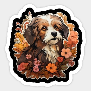 Havanese  Dog Vintage Floral Sticker